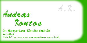 andras kontos business card